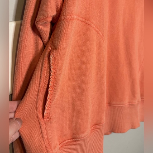 Aerie The Good Times Oversized Henley Sweatshirt - Coral - Picture 6 of 9